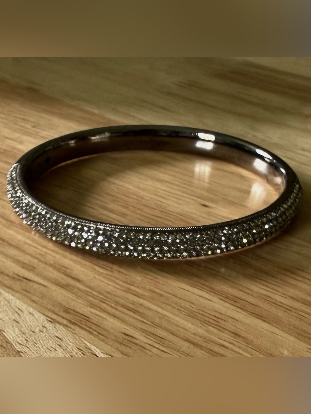 Brighton Gunmetal Pave Crystal Bangle Bracelet